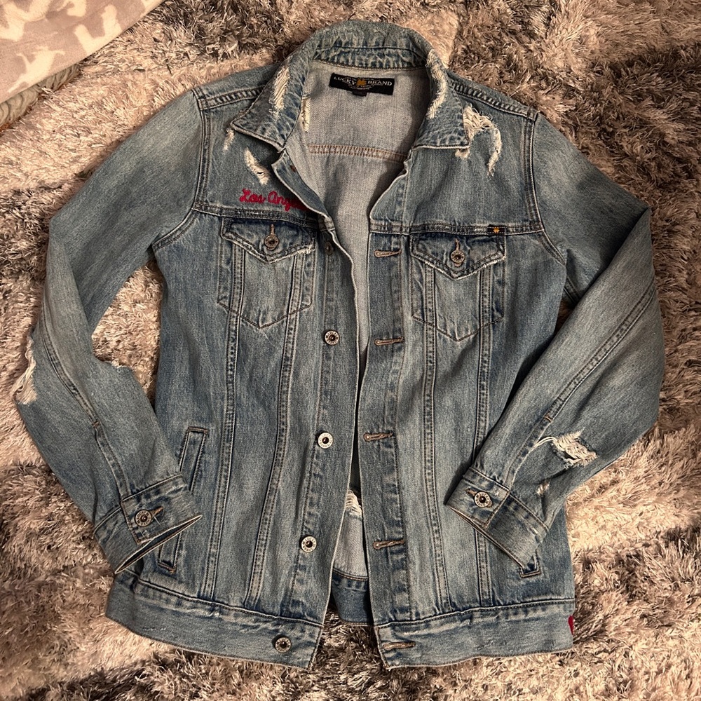 Lucky Brand Distressed Jean Jacket